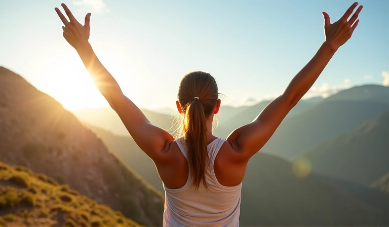 Osoba osiągająca cel fitness, czująca się pewnie i zdrowo